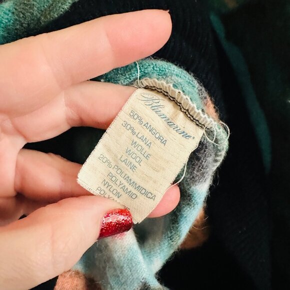 Blumarine Womens Floral Sweater Size 42 US 6 Angora Wool Blend Beaded Detail - Picture 6 of 8